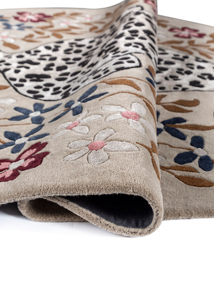 wild wanderlust beige and brown wool and viscose hand tufted Rug - FloorShot