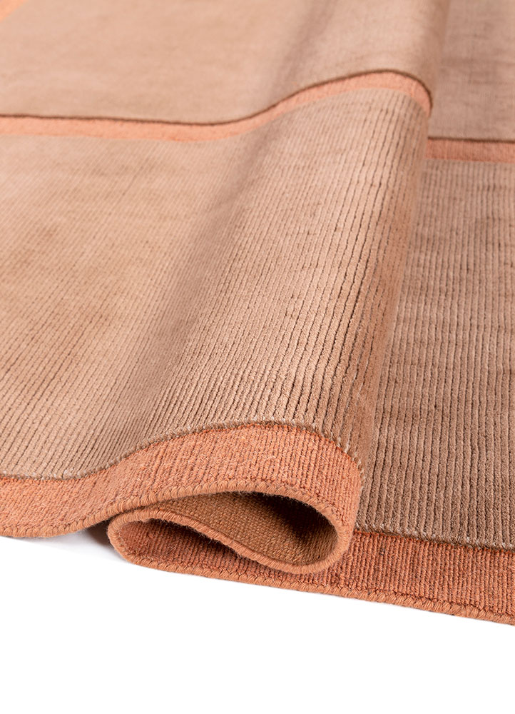 sthir red and orange wool hand knotted Rug - FloorShot