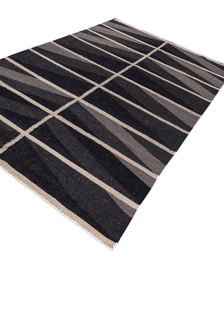nomadic threads grey and black jute and hemp flat weaves Rug - FloorShot