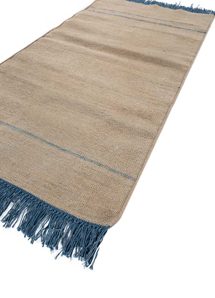 abrash beige and brown wool flat weaves Rug - FloorShot
