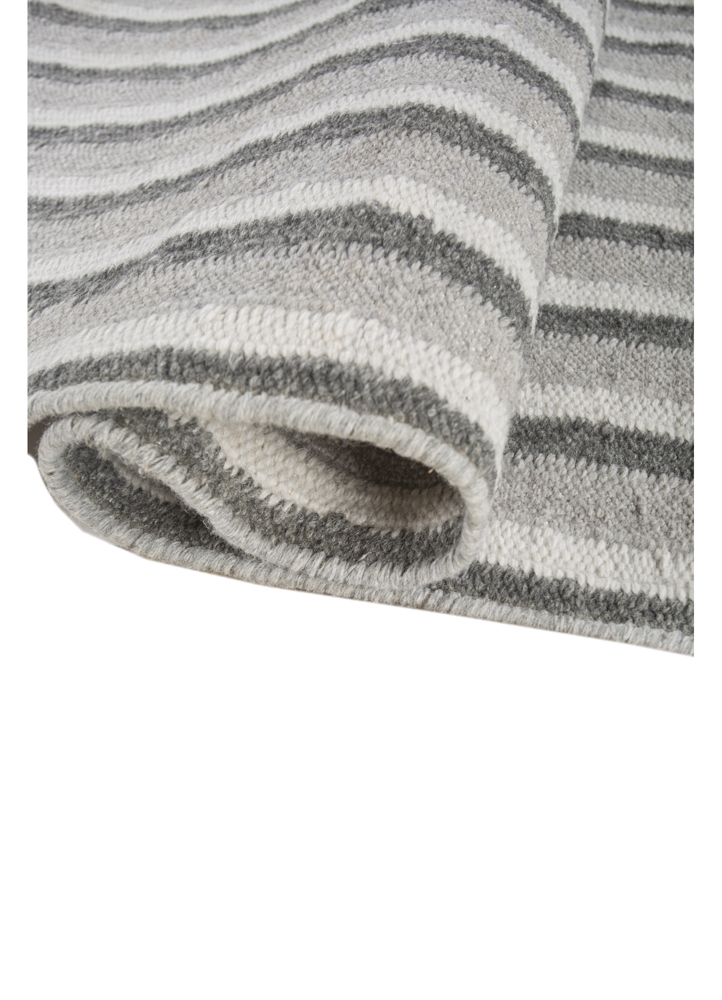al fresco grey and black polyester flat weaves Rug - FloorShot