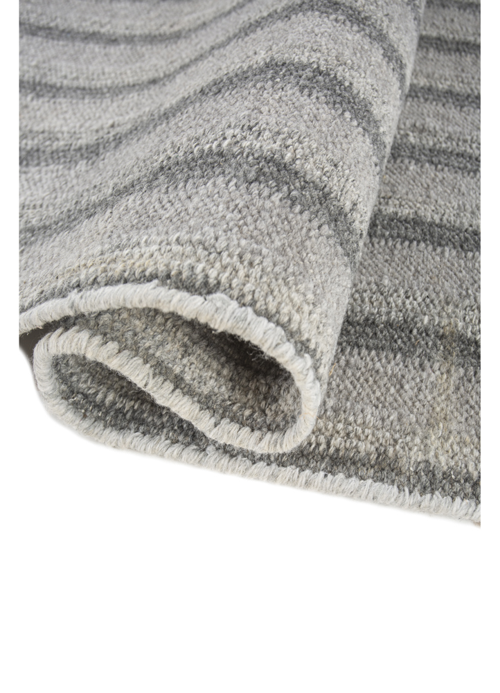 al fresco grey and black polyester flat weaves Rug - FloorShot