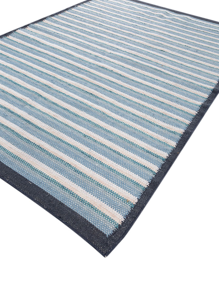 abrash blue polyester flat weaves Rug - FloorShot