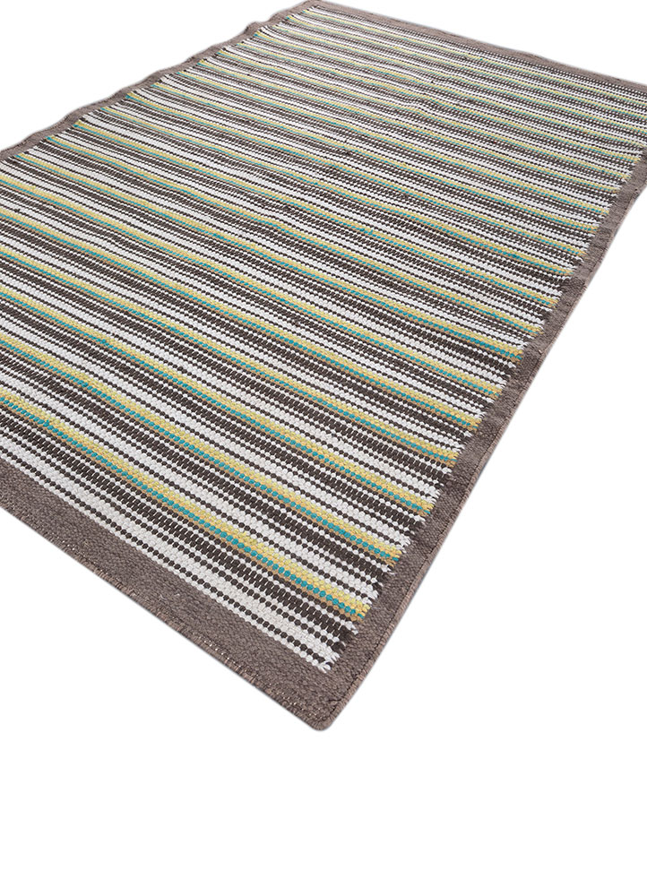 abrash grey and black polyester flat weaves Rug - FloorShot