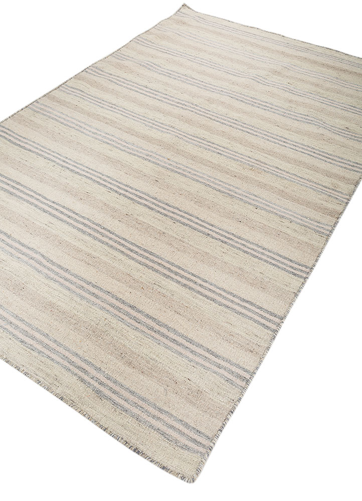 abrash blue wool flat weaves Rug - FloorShot