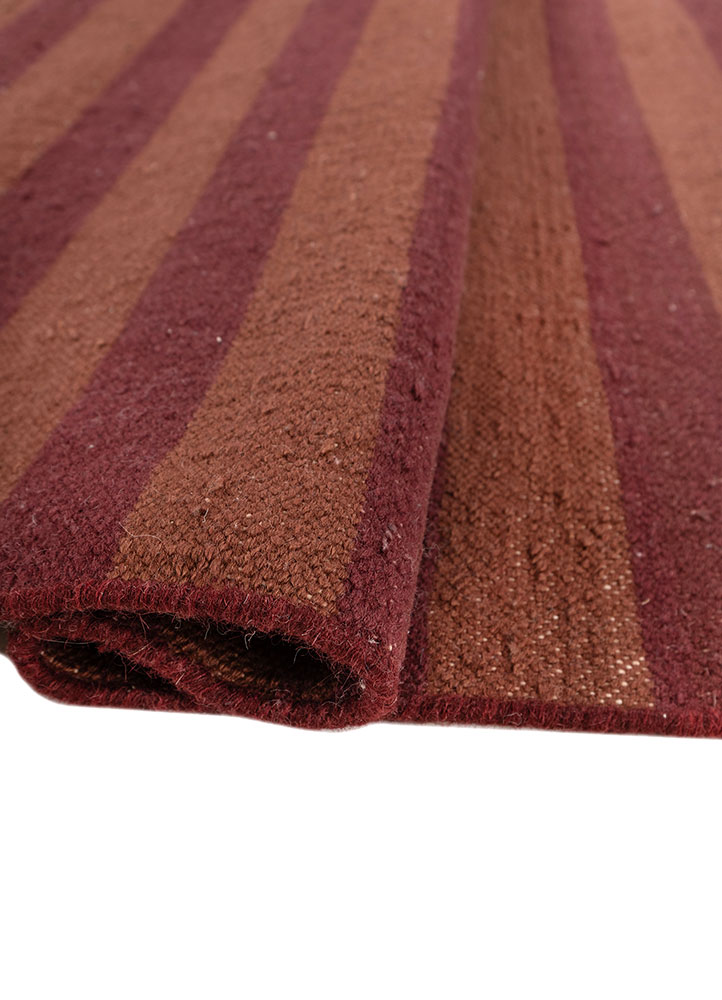 indusbar red and orange wool flat weaves Rug - FloorShot