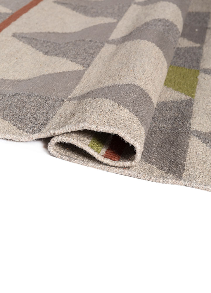 indusbar ivory wool flat weaves Rug - FloorShot