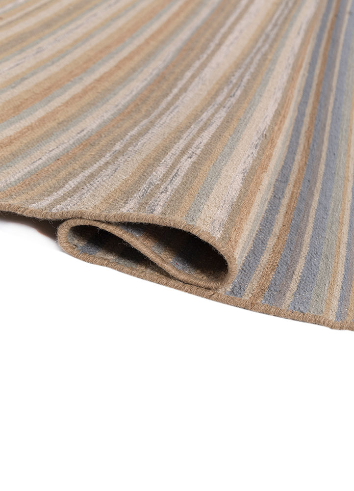 indusbar blue wool flat weaves Rug - FloorShot