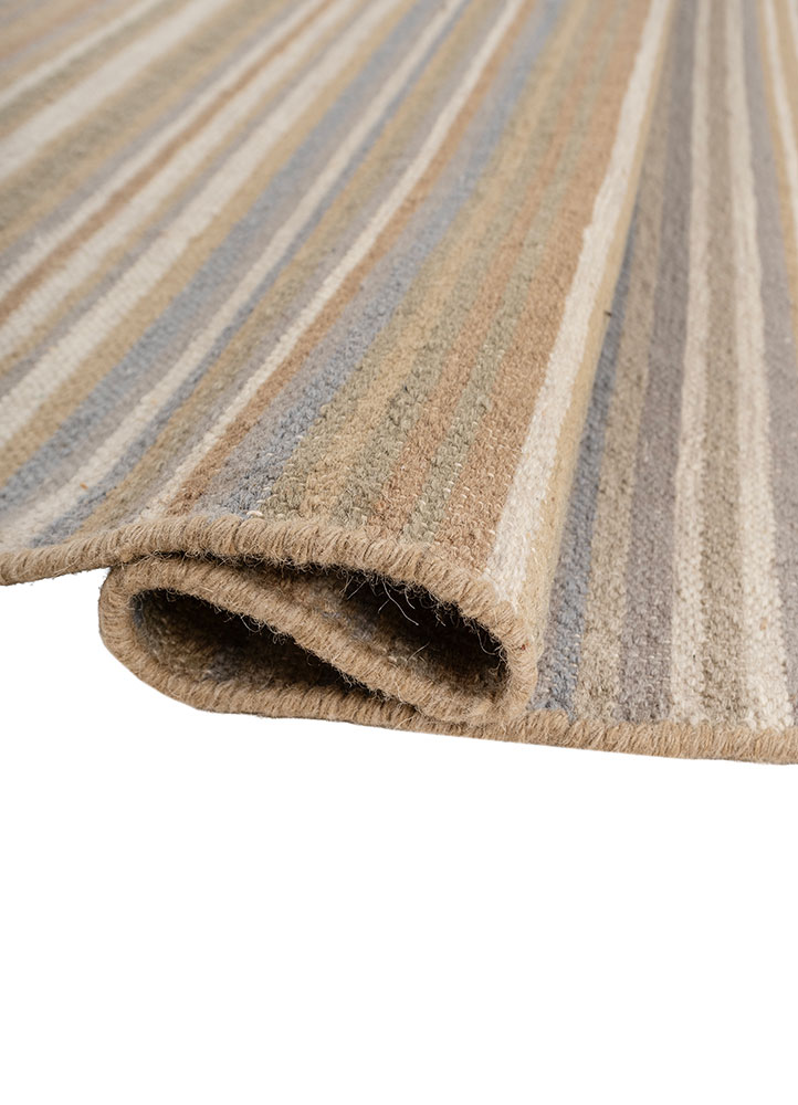 indusbar grey and black wool flat weaves Rug - FloorShot