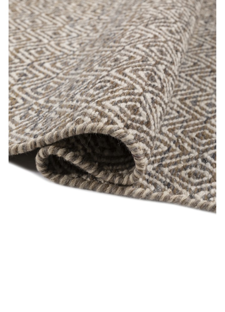 abrash beige and brown wool flat weaves Rug - FloorShot