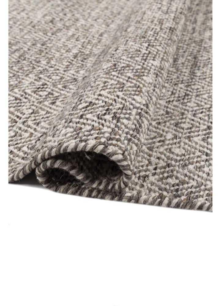 abrash beige and brown wool flat weaves Rug - FloorShot