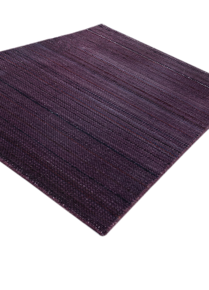 abrash pink and purple wool flat weaves Rug - FloorShot