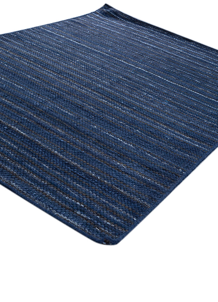 abrash blue wool flat weaves Rug - FloorShot
