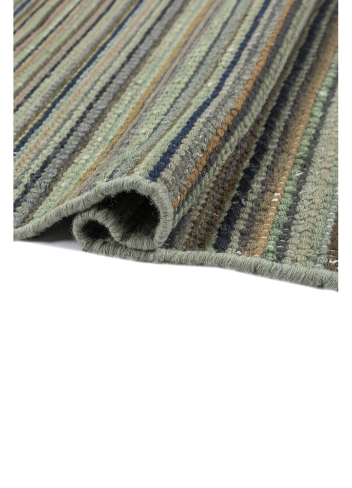 abrash green wool flat weaves Rug - FloorShot