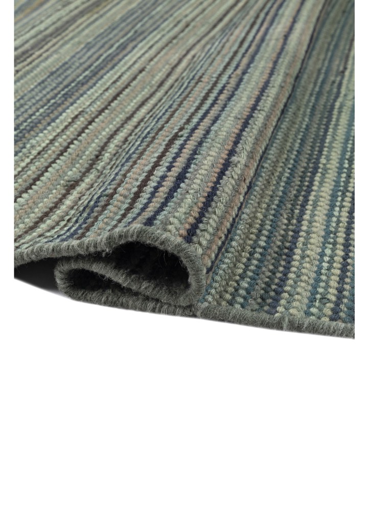 abrash blue wool flat weaves Rug - FloorShot