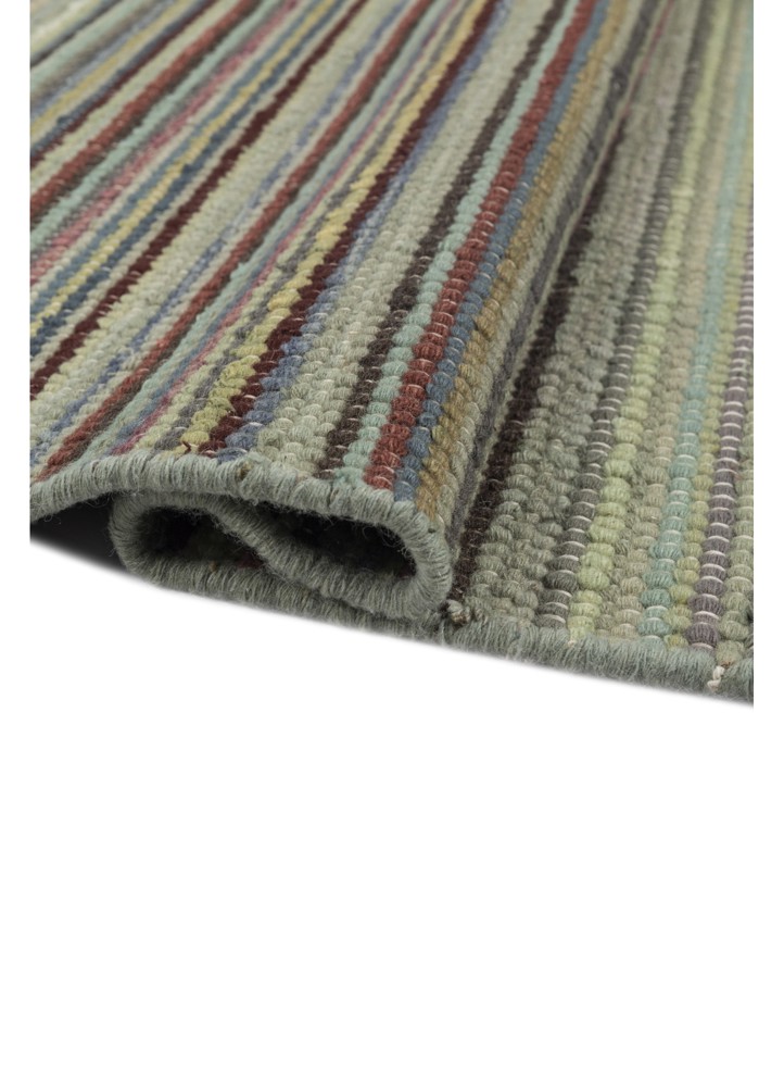 abrash blue wool flat weaves Rug - FloorShot