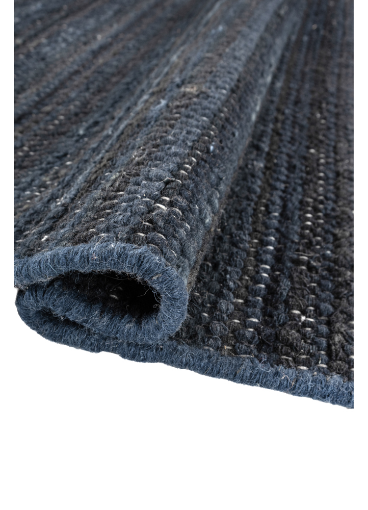 abrash blue wool flat weaves Rug - FloorShot