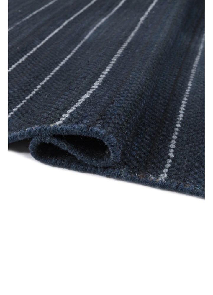 abrash blue wool flat weaves Rug - FloorShot