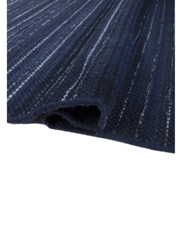 abrash blue wool flat weaves Rug - FloorShot