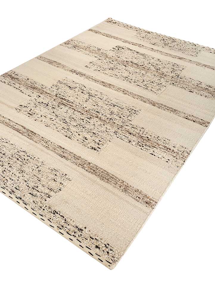 abrash ivory wool flat weaves Rug - FloorShot