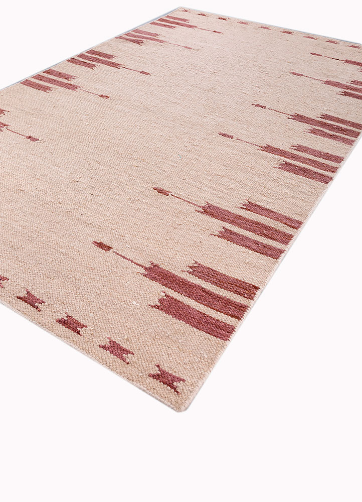bedouin red and orange wool flat weaves Rug - FloorShot