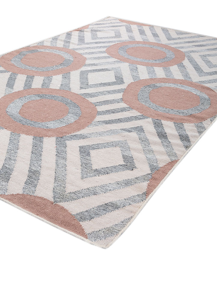 alhambra grey and black wool flat weaves Rug - FloorShot