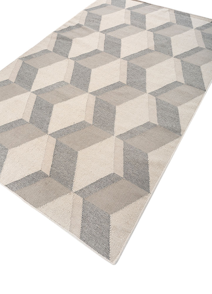 alhambra ivory wool flat weaves Rug - FloorShot