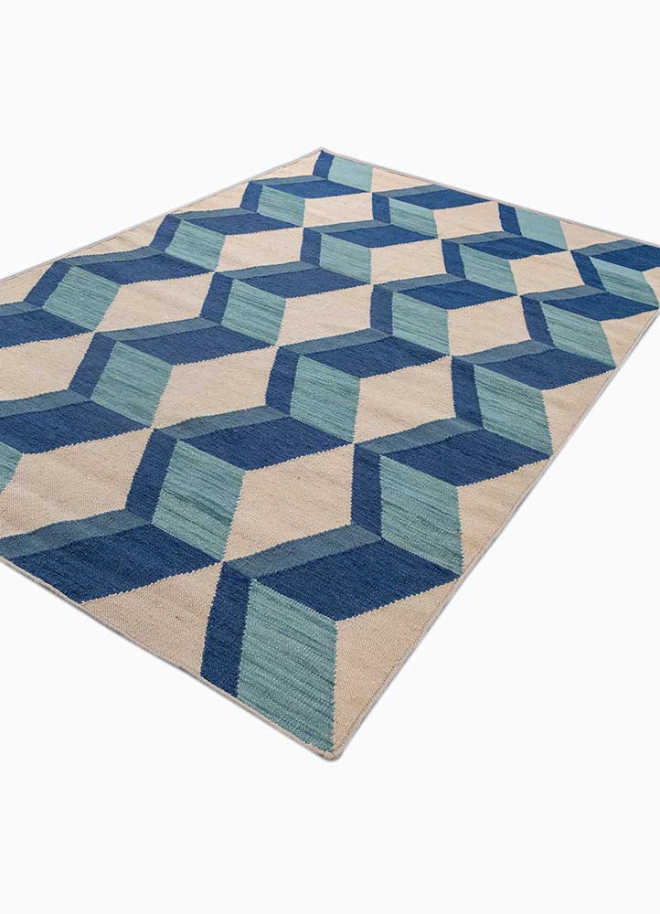 alhambra ivory wool flat weaves Rug - FloorShot