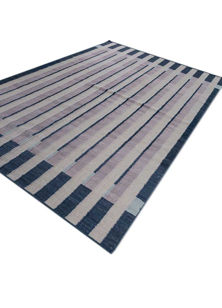 checkers grey and black wool flat weaves Rug - FloorShot