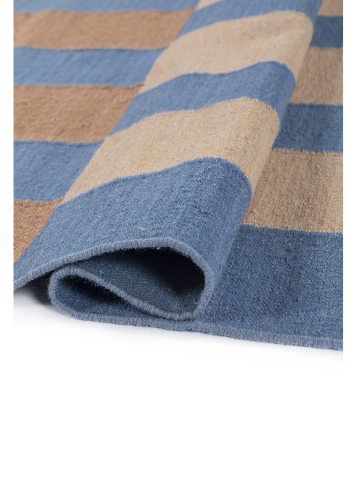 checkers red and orange wool flat weaves Rug - FloorShot