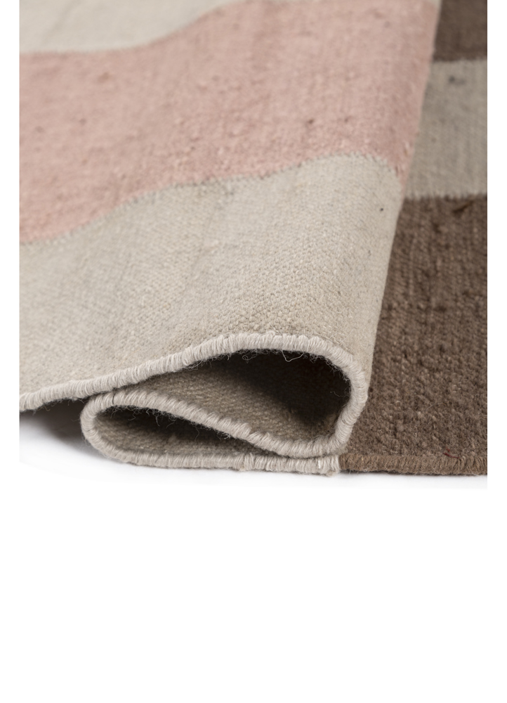 checkers ivory wool flat weaves Rug - FloorShot