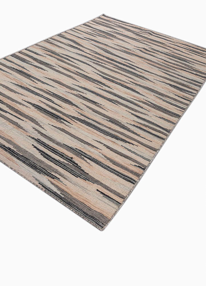 indusbar red and orange wool flat weaves Rug - FloorShot