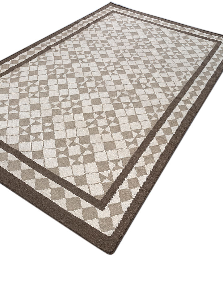 alhambra ivory wool flat weaves Rug - FloorShot