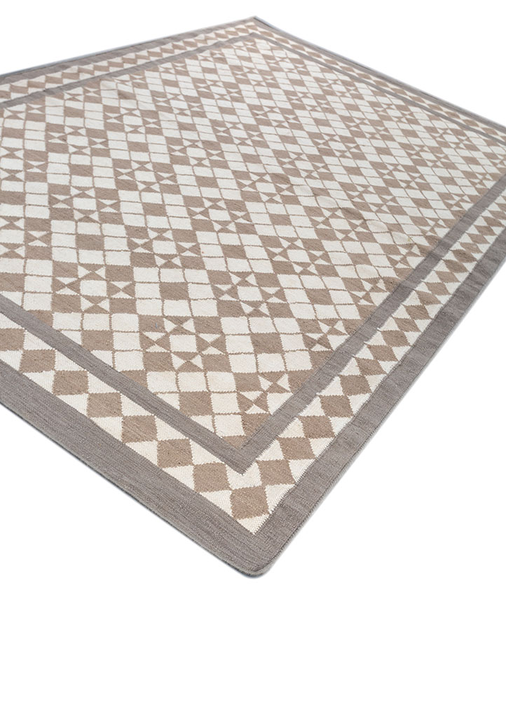 alhambra ivory wool flat weaves Rug - FloorShot