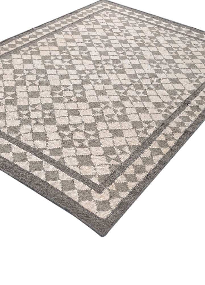 alhambra ivory wool flat weaves Rug - FloorShot
