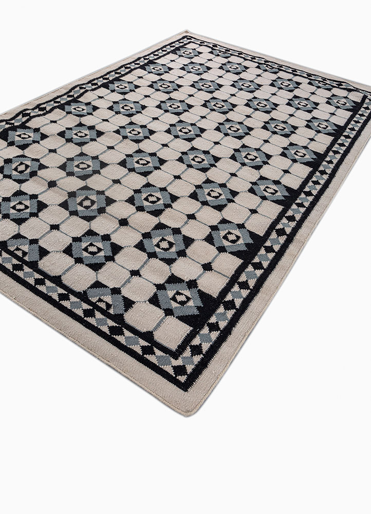 alhambra ivory wool flat weaves Rug - FloorShot
