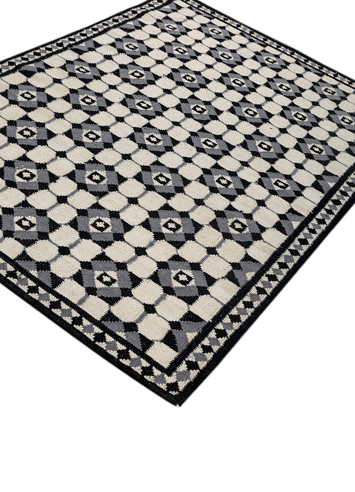 alhambra ivory wool flat weaves Rug - FloorShot