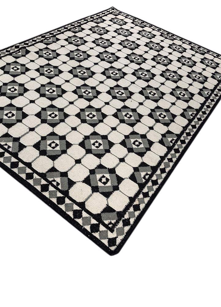 alhambra ivory wool flat weaves Rug - FloorShot