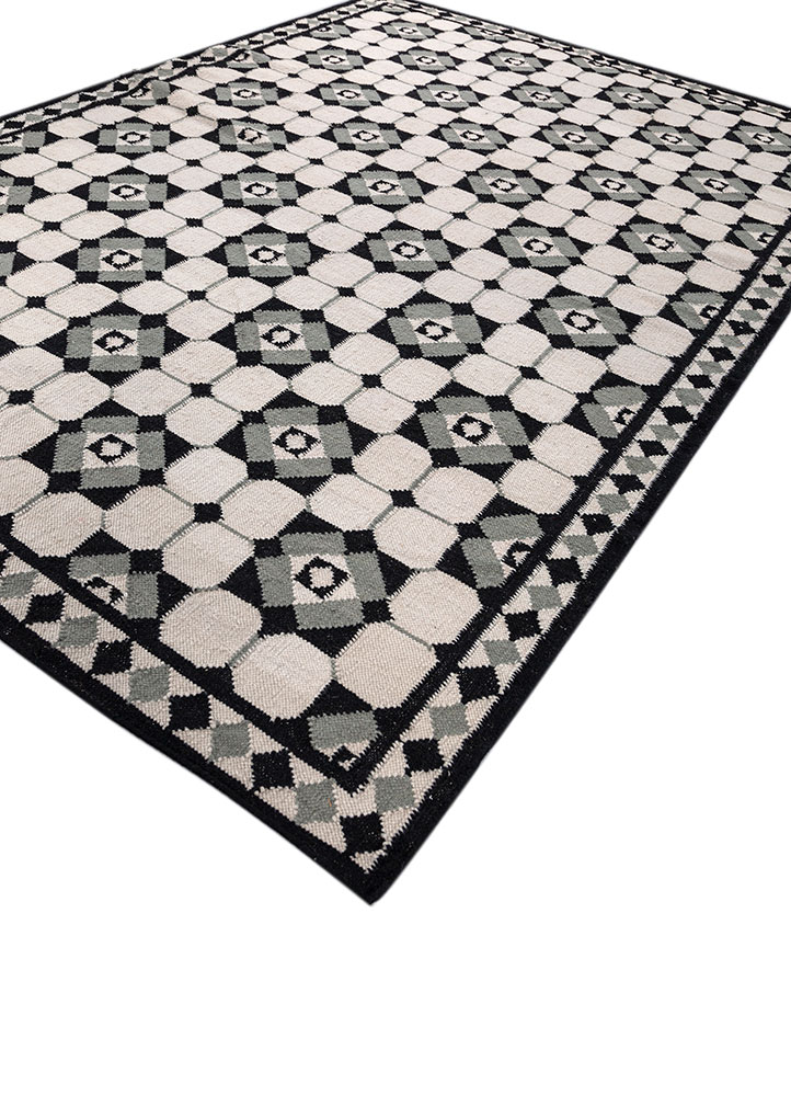 alhambra ivory wool flat weaves Rug - FloorShot