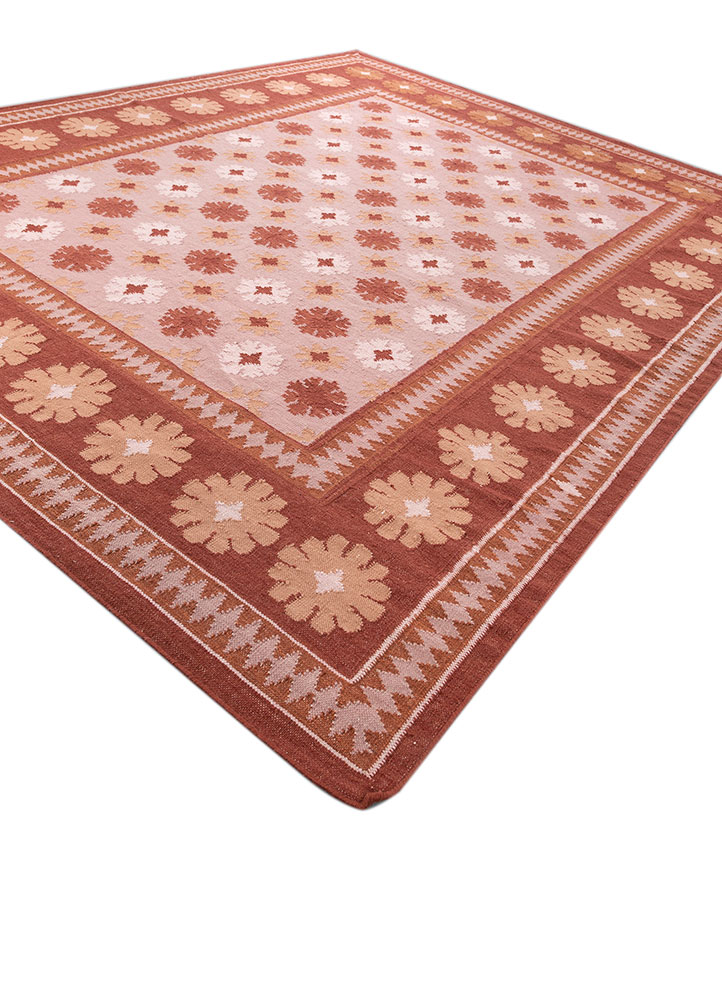 alhambra pink and purple wool flat weaves Rug - FloorShot