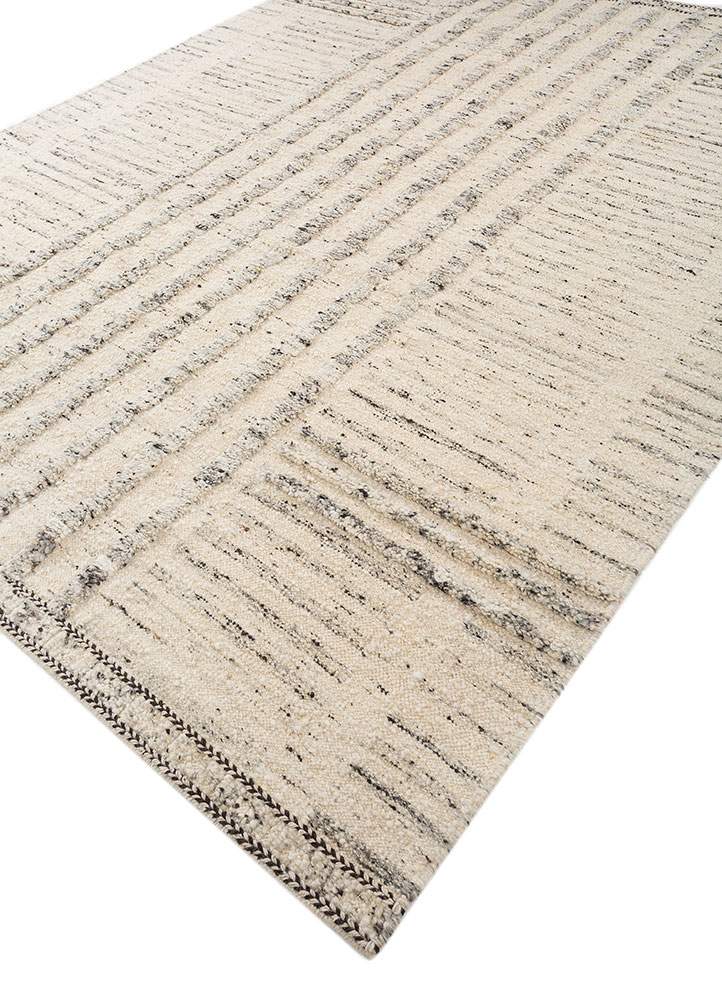 abrash ivory wool flat weaves Rug - FloorShot