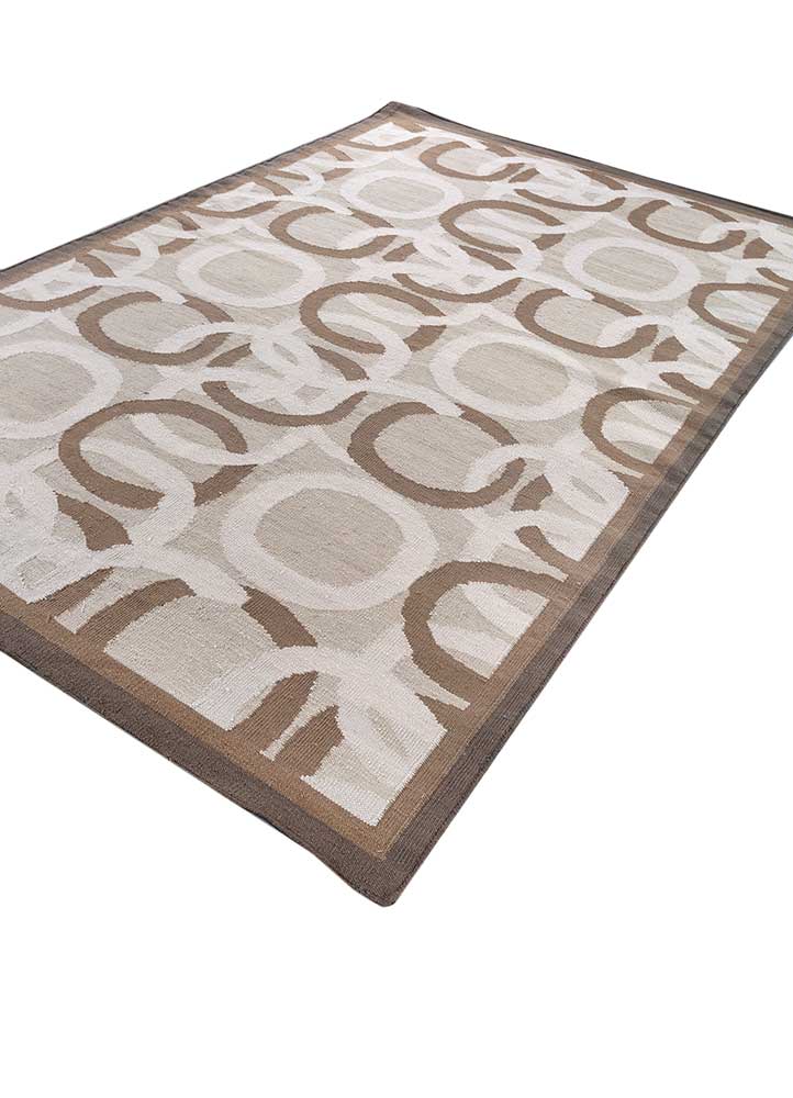 alhambra ivory wool flat weaves Rug - FloorShot