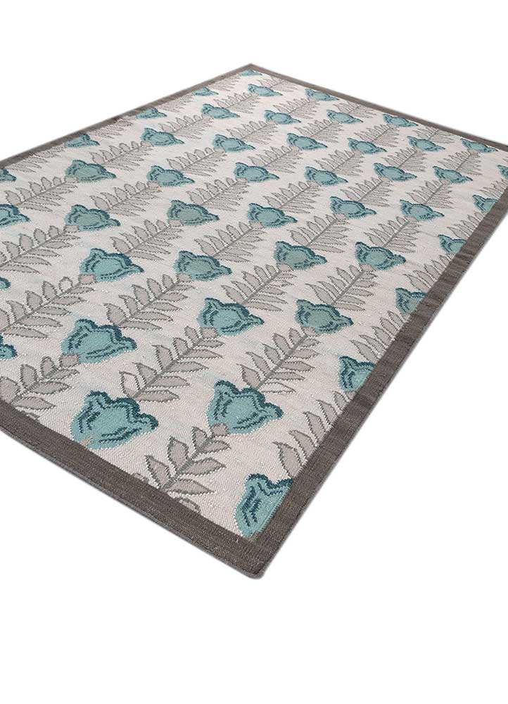 orenda grey and black wool flat weaves Rug - FloorShot