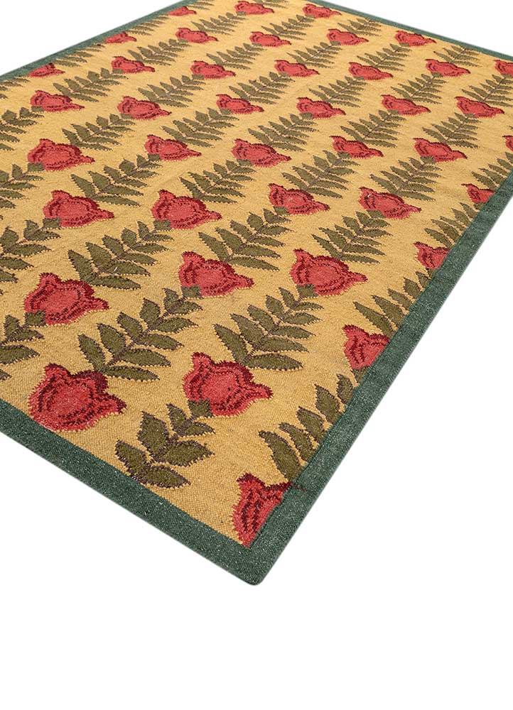 orenda gold wool flat weaves Rug - FloorShot