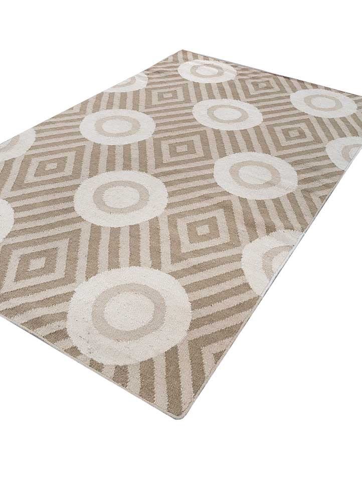 checkers gold wool flat weaves Rug - FloorShot