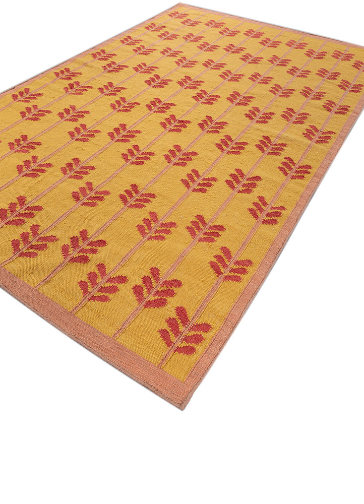 orenda gold wool flat weaves Rug - FloorShot