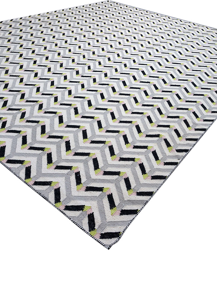 alhambra ivory wool flat weaves Rug - FloorShot