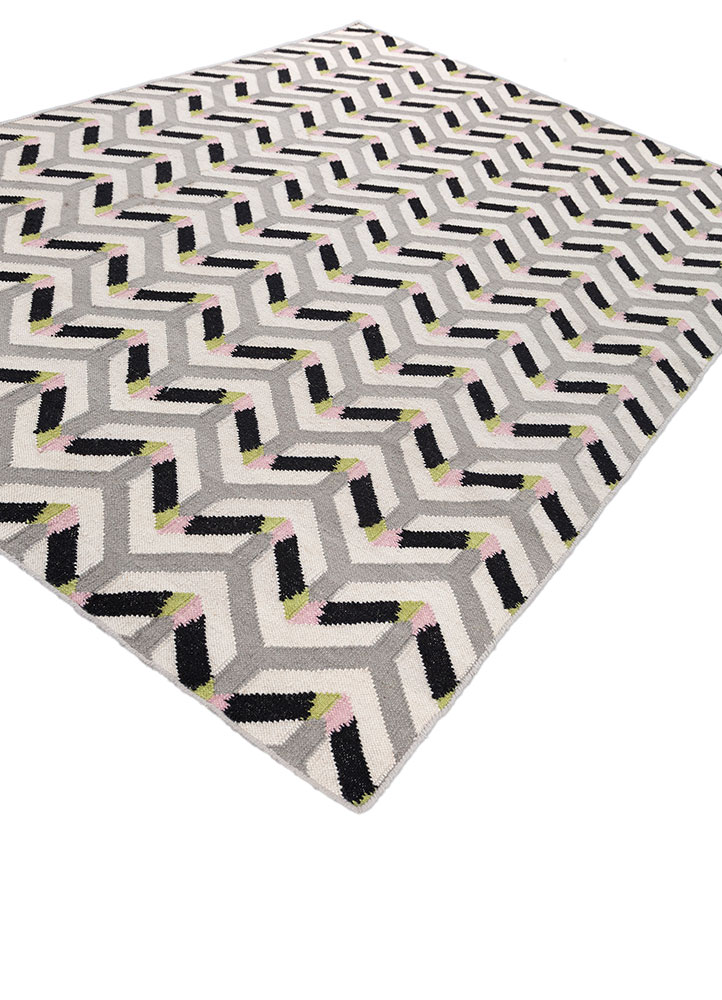 alhambra ivory wool flat weaves Rug - FloorShot