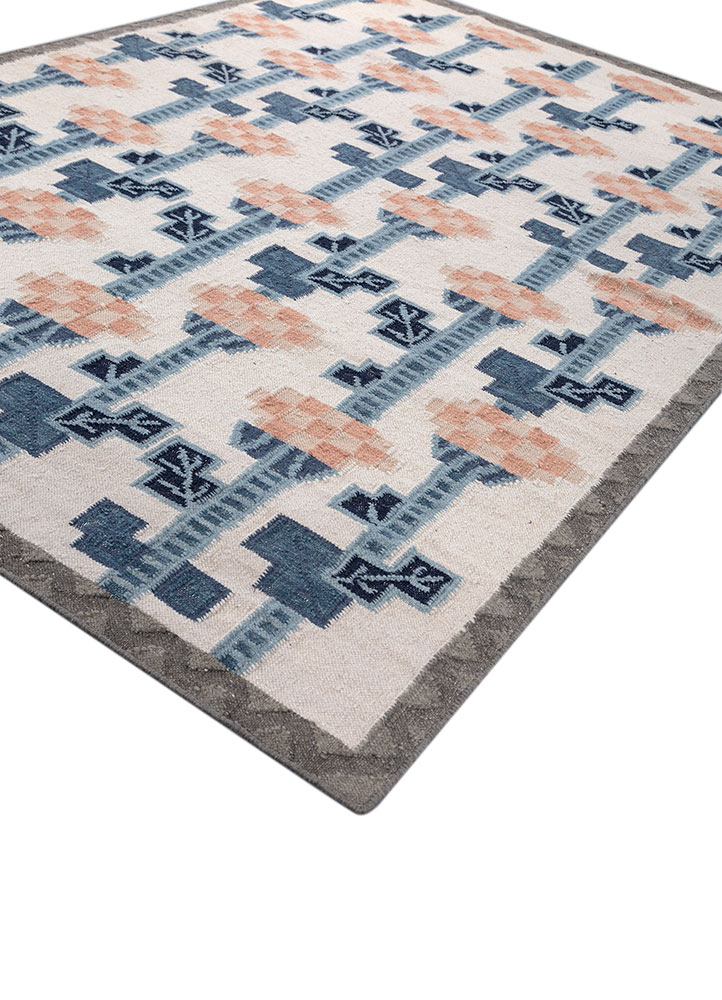 orenda ivory wool flat weaves Rug - FloorShot