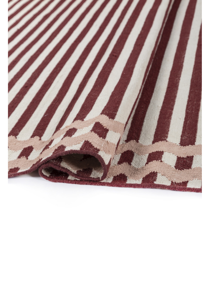 alhambra red and orange wool flat weaves Rug - FloorShot
